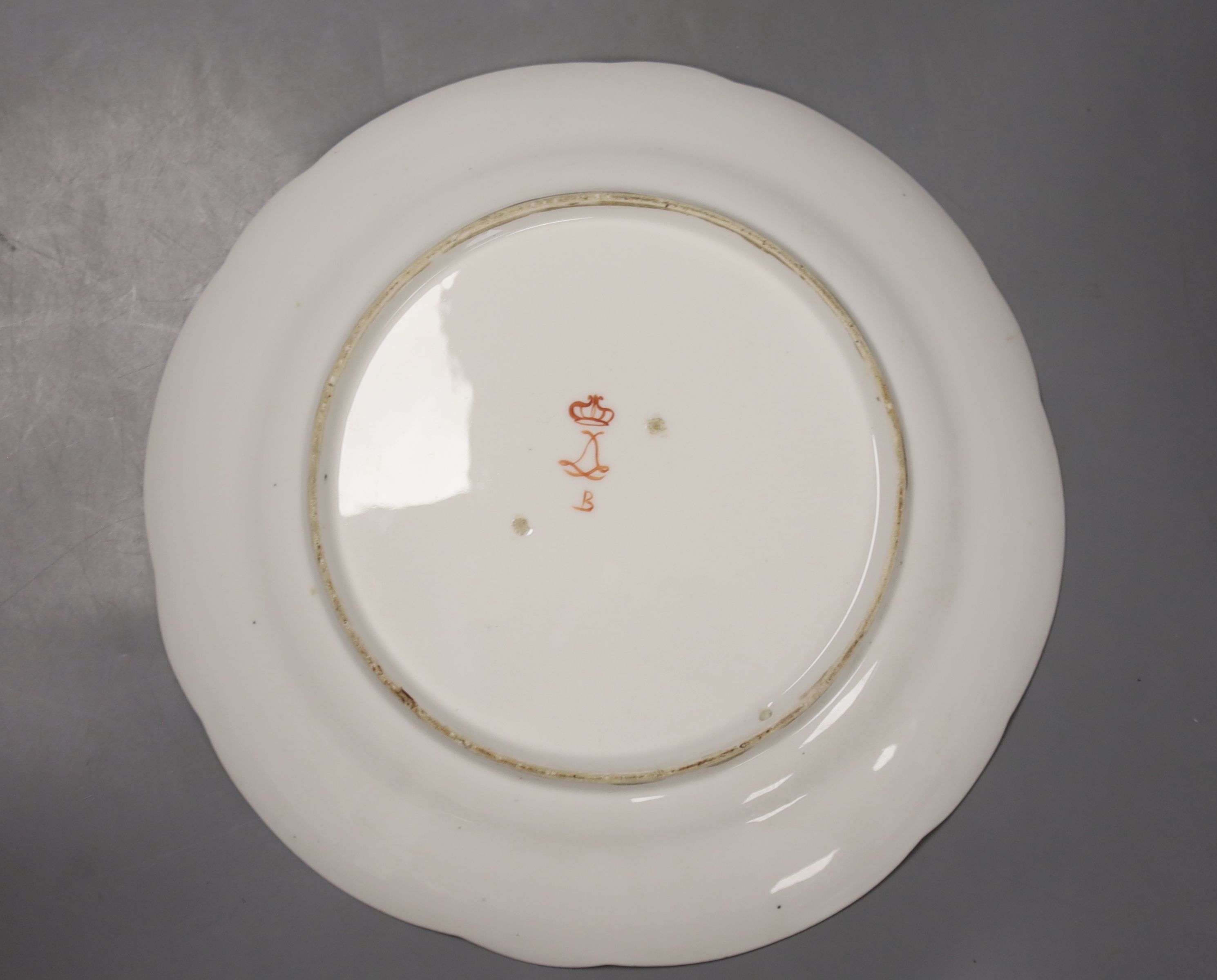 A 19th century Continental Sevres style porcelain plate, diameter 24cm